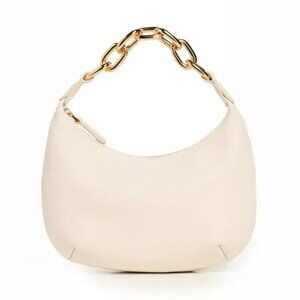 Madewell Micro Hobo Bag in Ecru with Gold Chain Handle